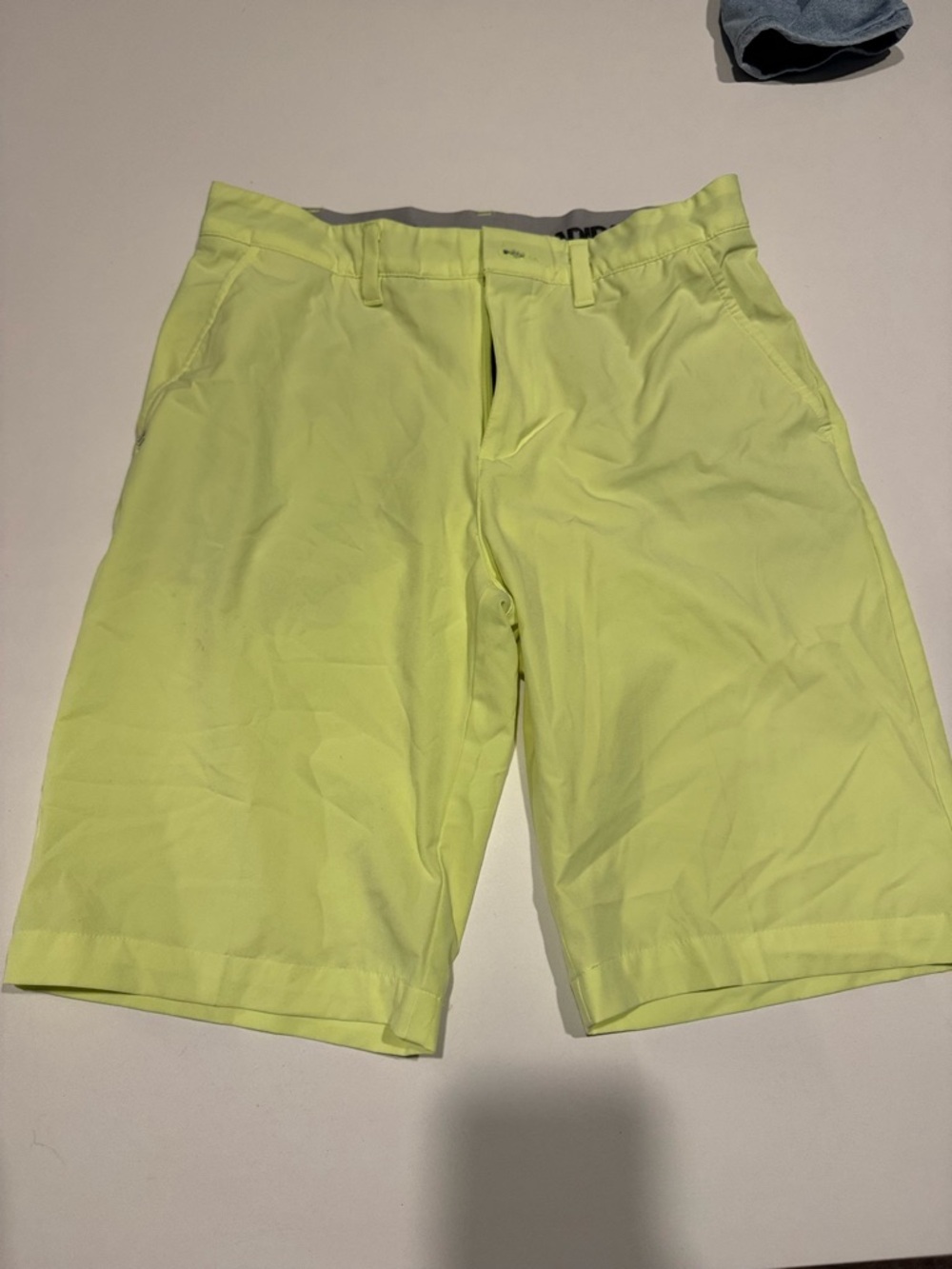 adidas Men's Neon Yellow Flat Front Golf Shorts